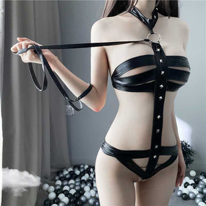 Erotic Lingerie Sexy One-piece Tight Leather Jacket | 0 | TageUnlimited