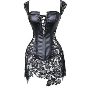 Steampunk Sexy Black Faux Leather Corset | 0 | TageUnlimited