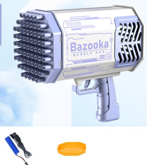 Bubble Gun Rocket 69 Holes Soap Bubbles Machine Gun Shape Automatic Blower With Light Toys For Kids Pomperos | 0 | TageUnlimited