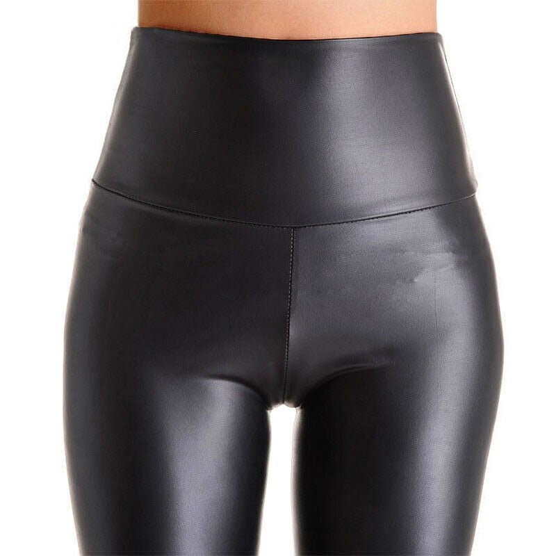 New Leather Shiny Sexy Leggings for Women Vadim  Summer High Waist Black Stretchy Faux Leather Pant Mujer Leggings Ropa | 0 | TageUnlimited