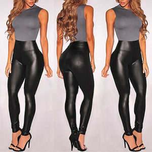 New Leather Shiny Sexy Leggings for Women Vadim  Summer High Waist Black Stretchy Faux Leather Pant Mujer Leggings Ropa | 0 | TageUnlimited