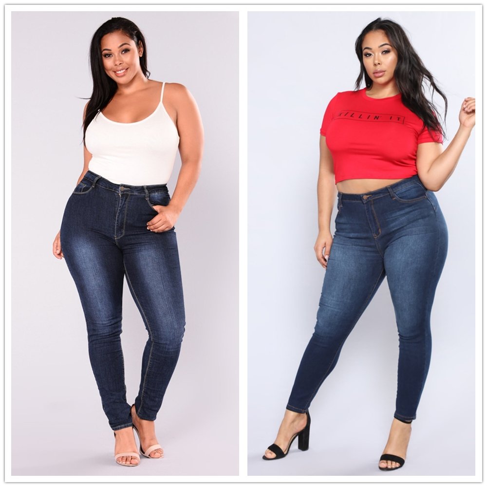 Plus Size Jeans For Women High Waist Stretch Jeans Casual Denim Pencil Pants Fall Winter Clothing L-5XL Drop shipping | 0 | TageUnlimited