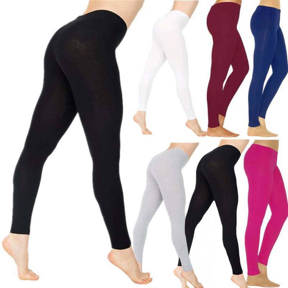 Autumn Spandex Polyester Casual Breathable Women Solid Color Stretchy High Waist Slim Tights Leggings Pencil Pants Trousers | 0 | TageUnlimited
