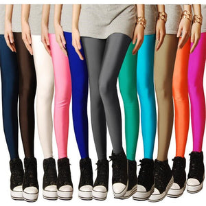 Solid Candy Neon Leggings for Women High Stretched Female Sexy Legging Pants Girl Clothing Leggins | 0 | TageUnlimited