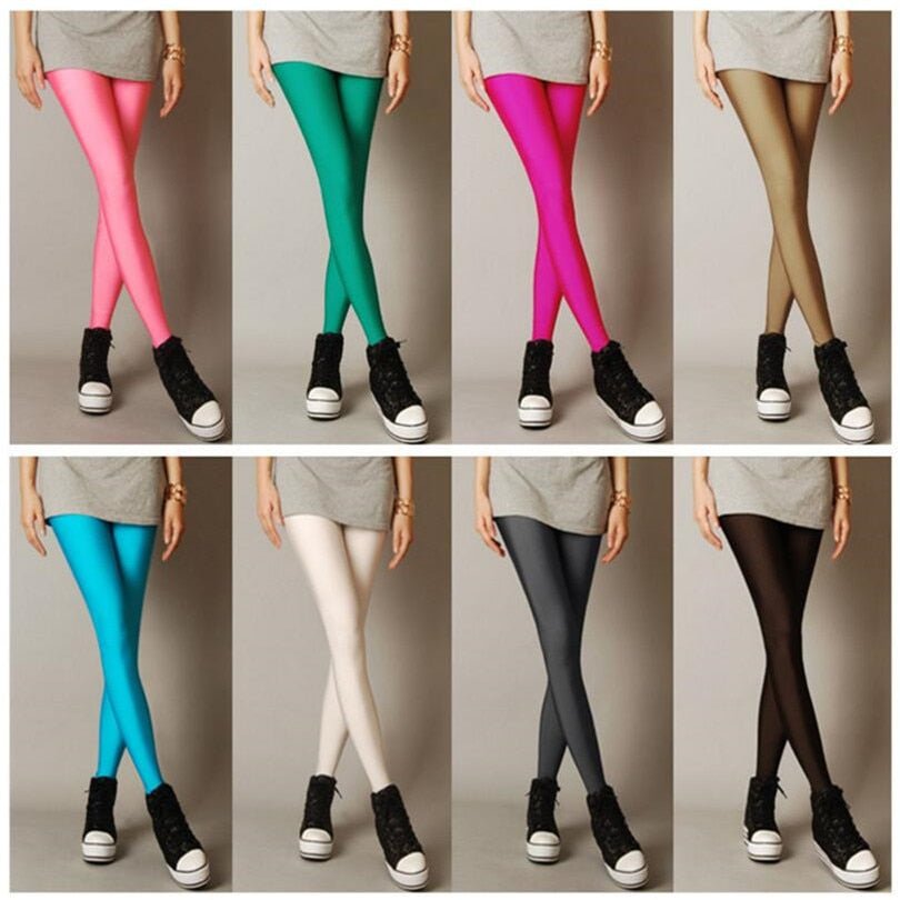 Solid Candy Neon Leggings for Women High Stretched Female Sexy Legging Pants Girl Clothing Leggins | 0 | TageUnlimited