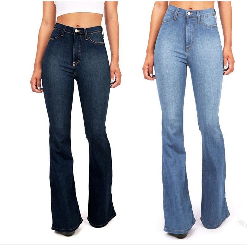 Spring/Summer New Trousers High Waist Boot Cut Jeans For Women Fashion Casual Slim Denim Flared Pants Plus Size S-4XL | 0 | TageUnlimited