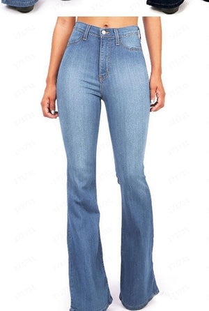 Spring/Summer New Trousers High Waist Boot Cut Jeans For Women Fashion Casual Slim Denim Flared Pants Plus Size S-4XL | 0 | TageUnlimited
