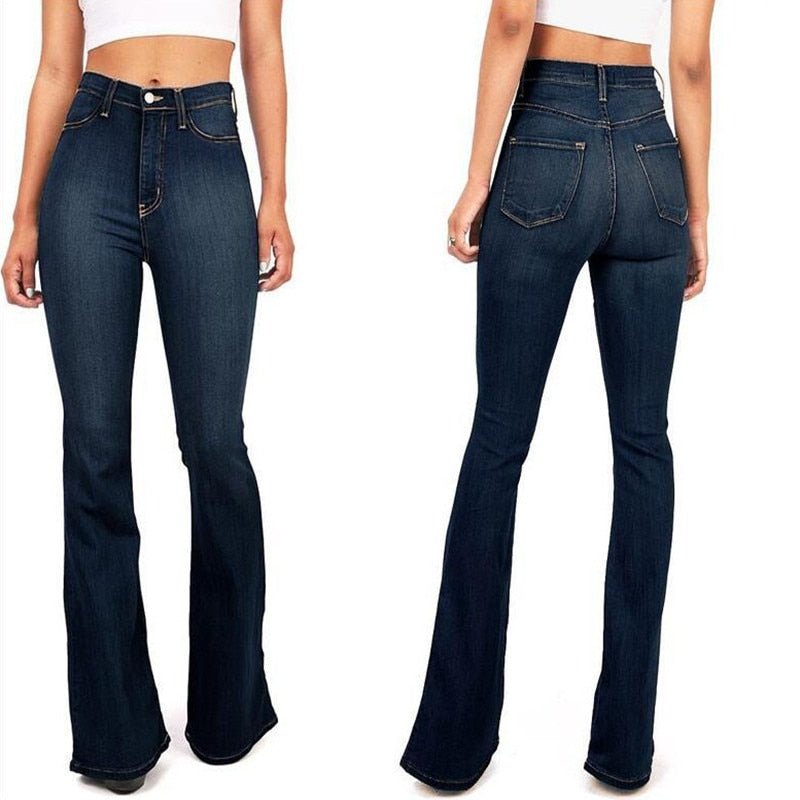 Spring/Summer New Trousers High Waist Boot Cut Jeans For Women Fashion Casual Slim Denim Flared Pants Plus Size S-4XL | 0 | TageUnlimited
