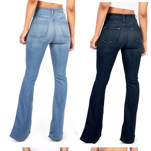 Spring/Summer New Trousers High Waist Boot Cut Jeans For Women Fashion Casual Slim Denim Flared Pants Plus Size S-4XL | 0 | TageUnlimited