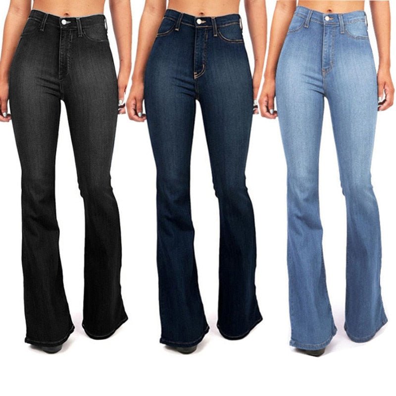 Spring/Summer New Trousers High Waist Boot Cut Jeans For Women Fashion Casual Slim Denim Flared Pants Plus Size S-4XL | 0 | TageUnlimited
