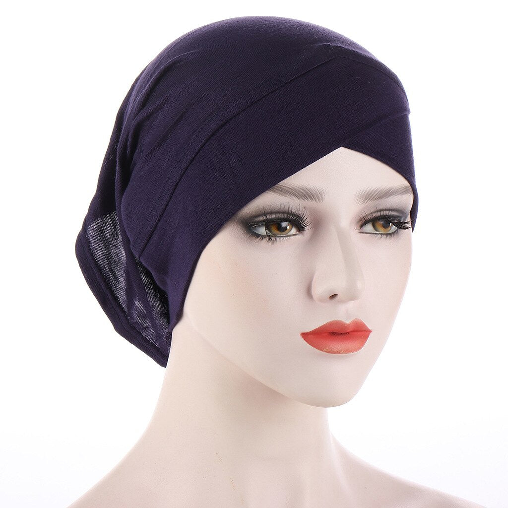 Women Solid color Under Scarf Cap turban femme musulman Ready to wear hijab cap female headscarf bonnet muslim inner hijabs | TageUnlimited