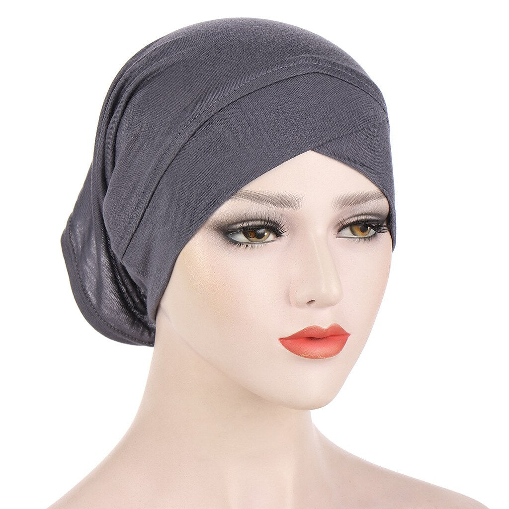 Women Solid color Under Scarf Cap turban femme musulman Ready to wear hijab cap female headscarf bonnet muslim inner hijabs | TageUnlimited