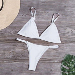 Female Bikini Set Sexy Triangle Swimsuit High Waist Swimsuit Push Up Women Biquini Adjustable Straps Bathing Suit Beachwear | TageUnlimited