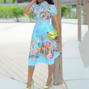 Office Dress Women Elegant Printed Full Sleeve High Waist A Line Fashion Work Business Vestidos Dress Midi Hot | 0 | TageUnlimited