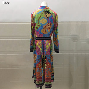 Office Dress Women Elegant Printed Full Sleeve High Waist A Line Fashion Work Business Vestidos Dress Midi Hot | 0 | TageUnlimited