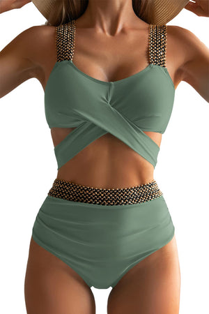 Sexy Women Swimsuits Two Pieces Triangle Summer Bathing Suit Criss Cross Bikinis Beachwear Bikini Set Female Thong | TageUnlimited