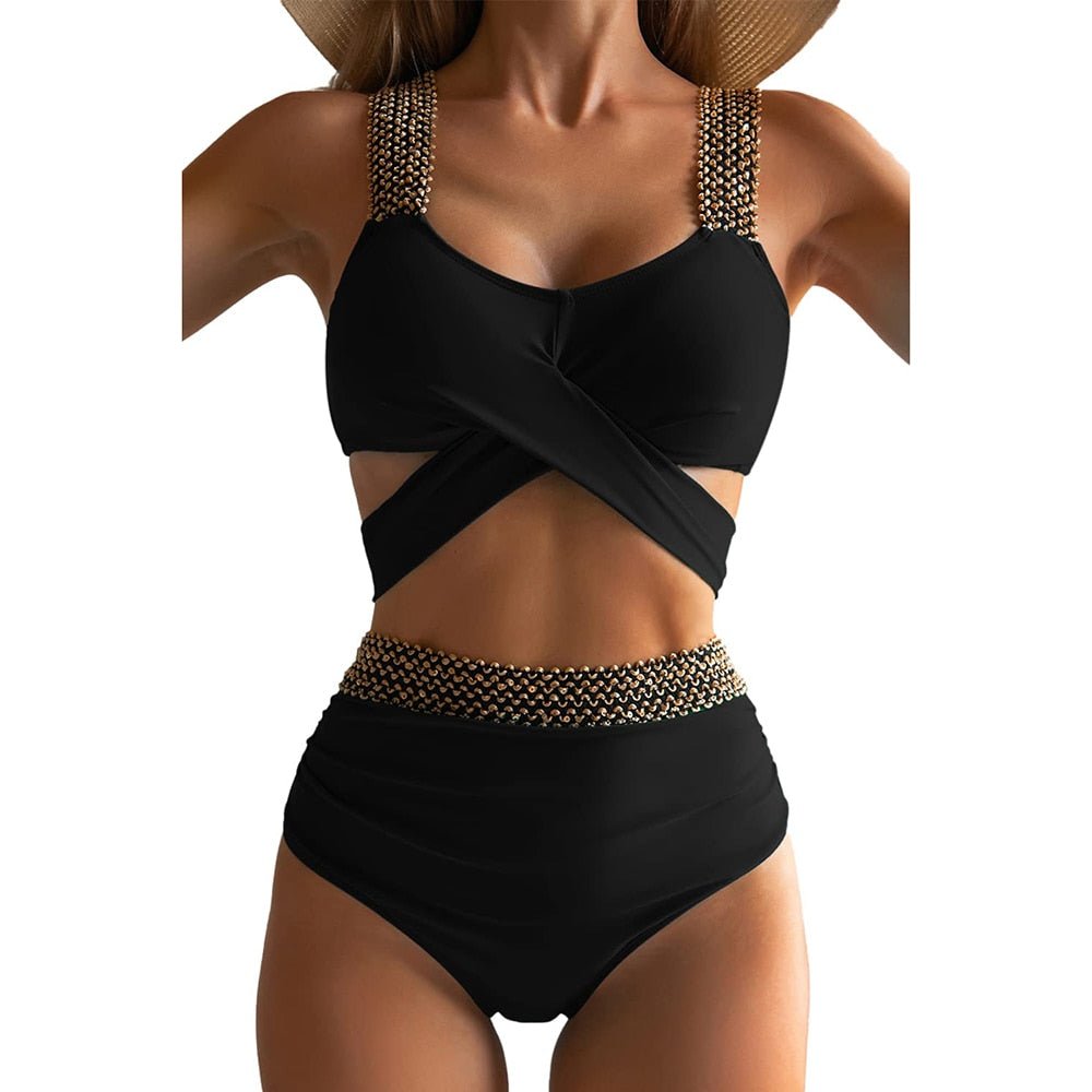 Sexy Women Swimsuits Two Pieces Triangle Summer Bathing Suit Criss Cross Bikinis Beachwear Bikini Set Female Thong | TageUnlimited