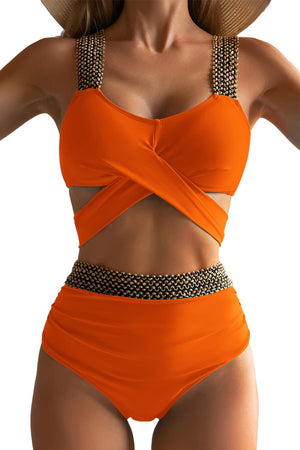 Sexy Women Swimsuits Two Pieces Triangle Summer Bathing Suit Criss Cross Bikinis Beachwear Bikini Set Female Thong | TageUnlimited