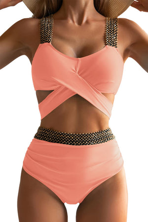 Sexy Women Swimsuits Two Pieces Triangle Summer Bathing Suit Criss Cross Bikinis Beachwear Bikini Set Female Thong | TageUnlimited