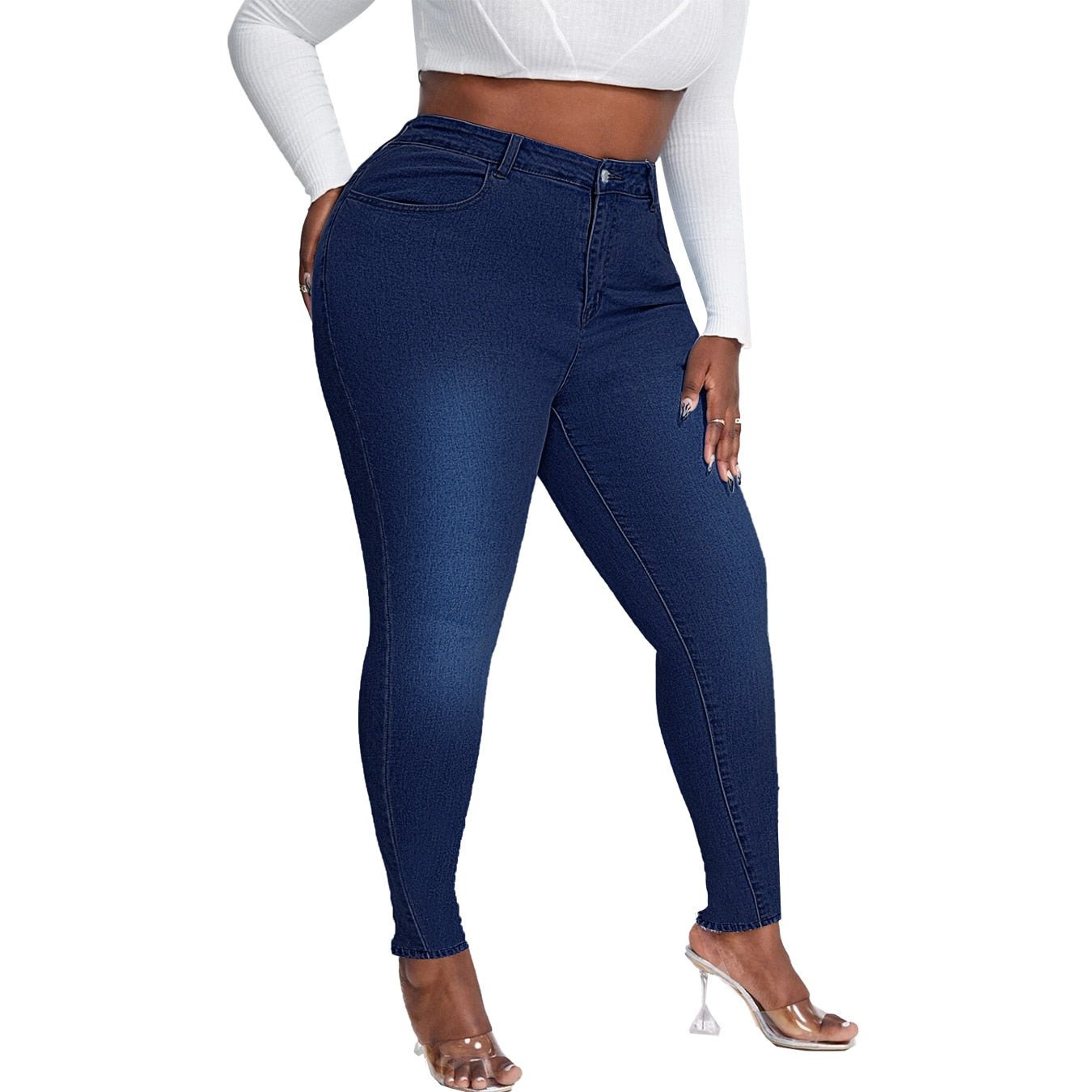 Women High Waist Plus Size Jeans Fashion Stretch Skinny Denim Pencil Pants Casual Female Trousers XL-4XL Drop Ship | 0 | TageUnlimited