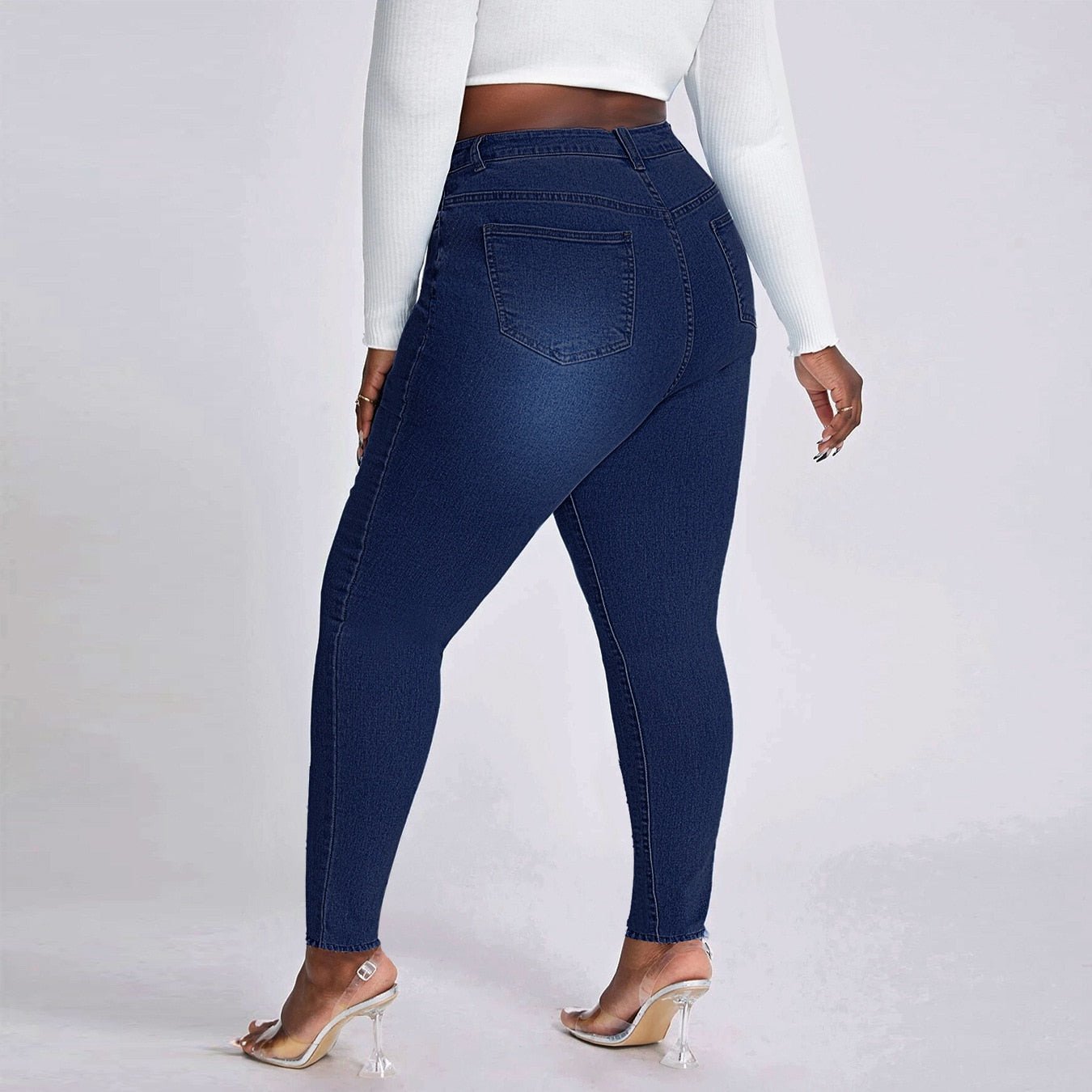 Women High Waist Plus Size Jeans Fashion Stretch Skinny Denim Pencil Pants Casual Female Trousers XL-4XL Drop Ship | 0 | TageUnlimited
