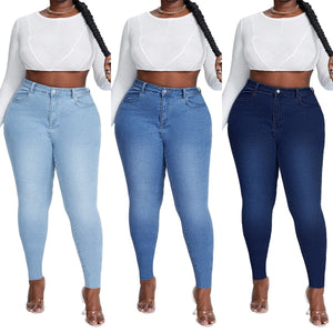Women High Waist Plus Size Jeans Fashion Stretch Skinny Denim Pencil Pants Casual Female Trousers XL-4XL Drop Ship | 0 | TageUnlimited