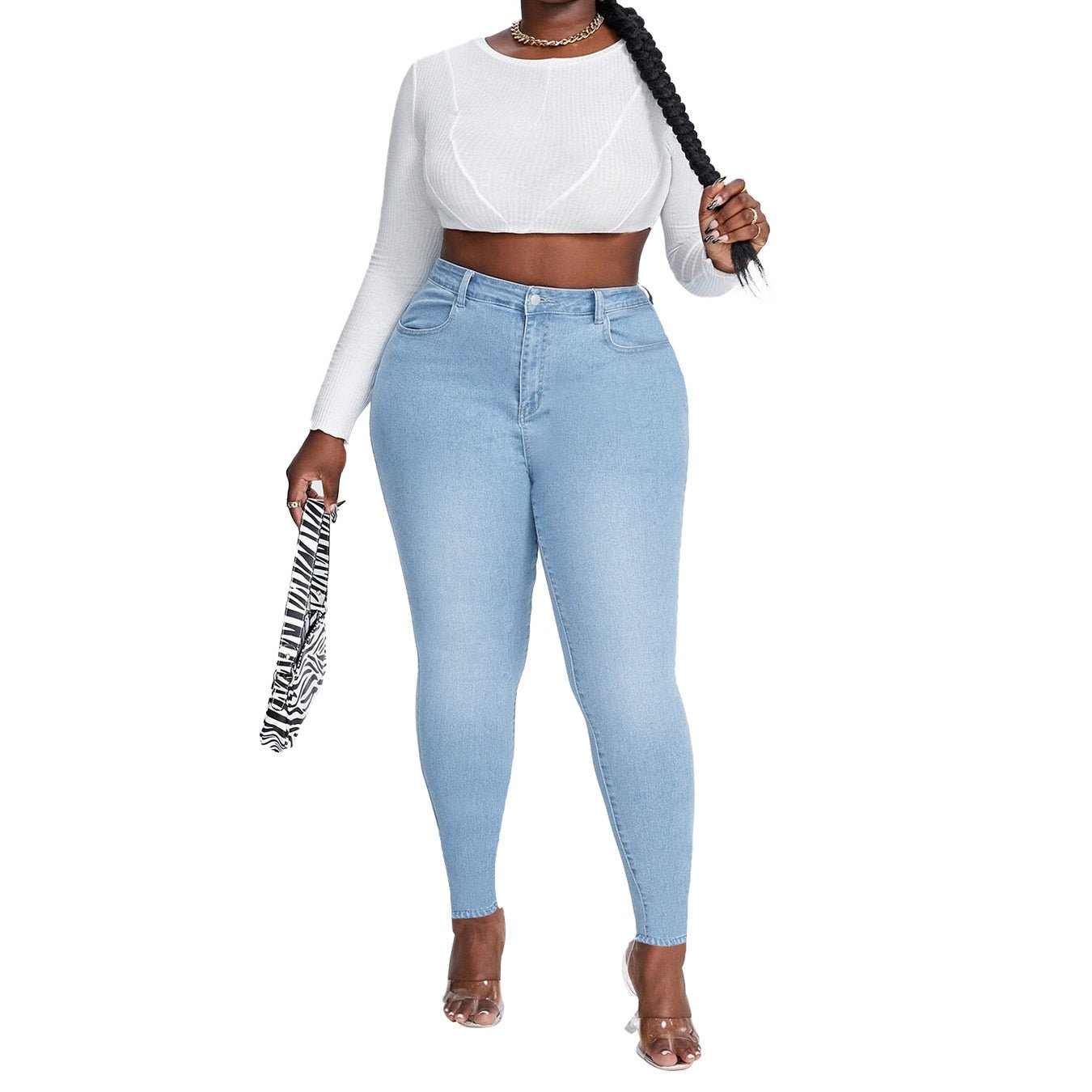 Women High Waist Plus Size Jeans Fashion Stretch Skinny Denim Pencil Pants Casual Female Trousers XL-4XL Drop Ship | 0 | TageUnlimited