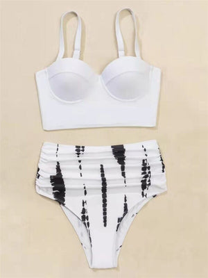 Push Up Swimsuit Women High Waist Bikini Set Butterfly Print Swimwear Female Padded Bathing Suit Swimming Beachwear Summer | TageUnlimited