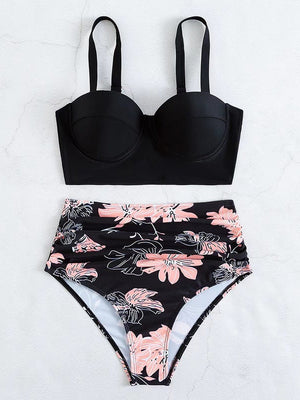 Push Up Swimsuit Women High Waist Bikini Set Butterfly Print Swimwear Female Padded Bathing Suit Swimming Beachwear Summer | TageUnlimited