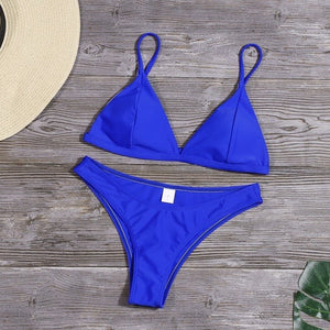 Sexy Bikini Set New Women Solid Bathing Suit Swimwear Summer Beach Wear Female Low Waist Red Swimsuit Women Sexy Beachwear | TageUnlimited