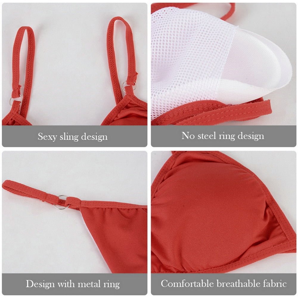 Swimsuit Bikini Set Sexy Triangle Swimsuit High Waist Push Up Women Biquini Adjustable Straps Bathing Suit Female Beachwear | TageUnlimited