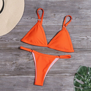 Swimsuit Bikini Set Sexy Triangle Swimsuit High Waist Push Up Women Biquini Adjustable Straps Bathing Suit Female Beachwear | TageUnlimited
