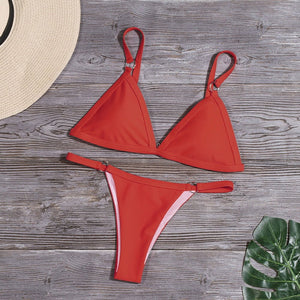 Swimsuit Bikini Set Sexy Triangle Swimsuit High Waist Push Up Women Biquini Adjustable Straps Bathing Suit Female Beachwear | TageUnlimited