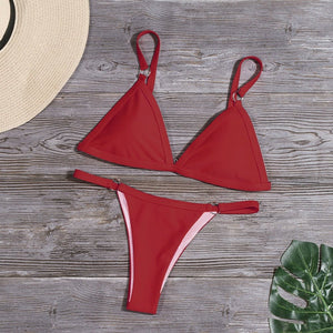 Swimsuit Bikini Set Sexy Triangle Swimsuit High Waist Push Up Women Biquini Adjustable Straps Bathing Suit Female Beachwear | TageUnlimited