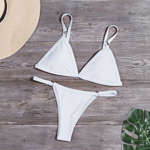 Swimsuit Bikini Set Sexy Triangle Swimsuit High Waist Push Up Women Biquini Adjustable Straps Bathing Suit Female Beachwear | TageUnlimited