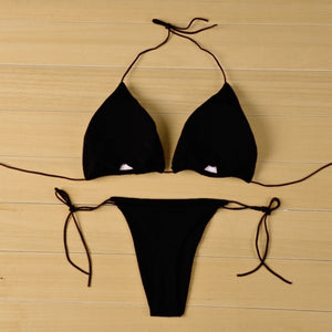 Trend Summer Sexy Solid Women Mirco Bikini Sets Tie Side G-String Thong Swimsuit Female Bandage Bathing Suit Beach Swimwear | TageUnlimited