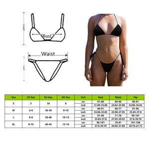 Trend Summer Sexy Solid Women Mirco Bikini Sets Tie Side G-String Thong Swimsuit Female Bandage Bathing Suit Beach Swimwear | TageUnlimited