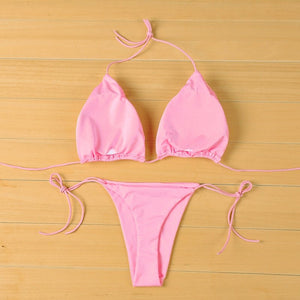 Trend Summer Sexy Solid Women Mirco Bikini Sets Tie Side G-String Thong Swimsuit Female Bandage Bathing Suit Beach Swimwear | TageUnlimited