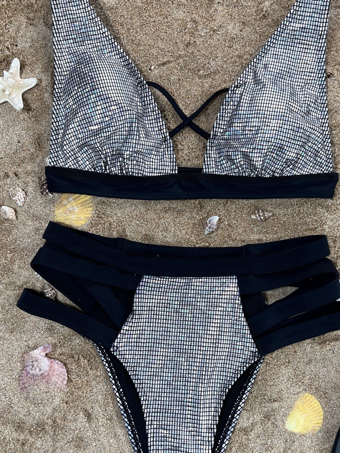 Women Split Swimsuit Sexy Bandage Gilded Bikini | TageUnlimited