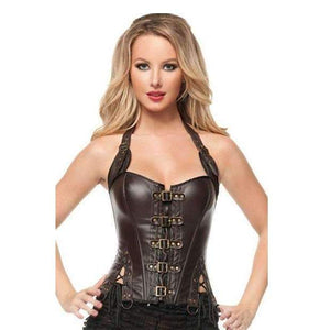 Steampunk Sexy Black Faux Leather Corset | 0 | TageUnlimited