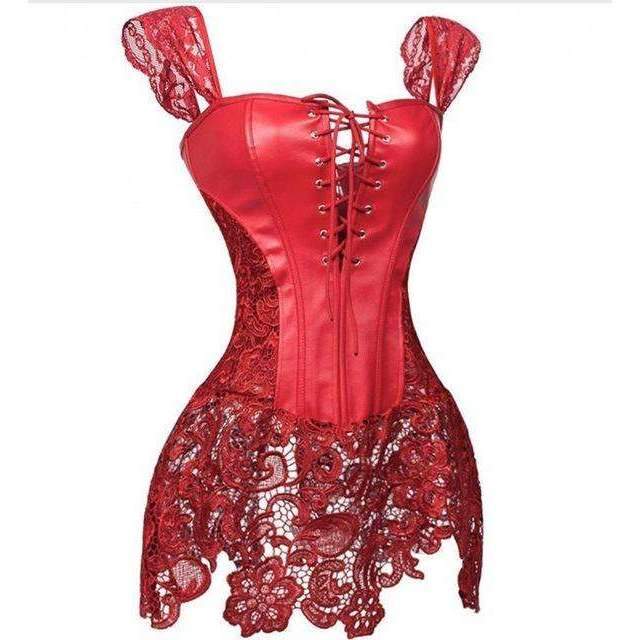 Steampunk Sexy Black Faux Leather Corset | 0 | TageUnlimited