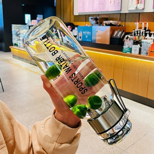 2L Large Capacity Water Bottle Transparent Milk Juice Cup Outdoor Travel Sport Portable Leakproof Drinkware Tea Glass Bottle | TageUnlimited