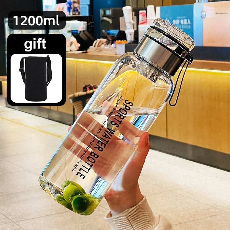 2L Large Capacity Water Bottle Transparent Milk Juice Cup Outdoor Travel Sport Portable Leakproof Drinkware Tea Glass Bottle | TageUnlimited