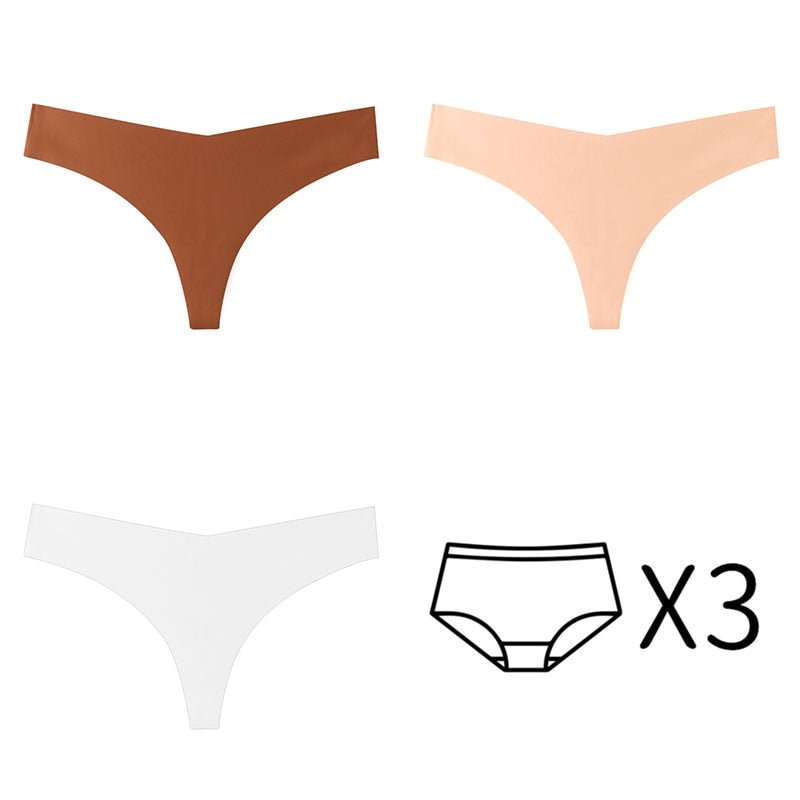 3Pcs/Set Seamless Thong Plus Size Seamless Panties Women G-String Brief Ladies Lingerie Intimates Female Underwear EUR US Size | TageUnlimited