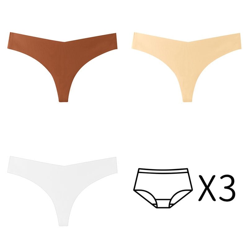 3Pcs/Set Seamless Thong Plus Size Seamless Panties Women G-String Brief Ladies Lingerie Intimates Female Underwear EUR US Size | TageUnlimited