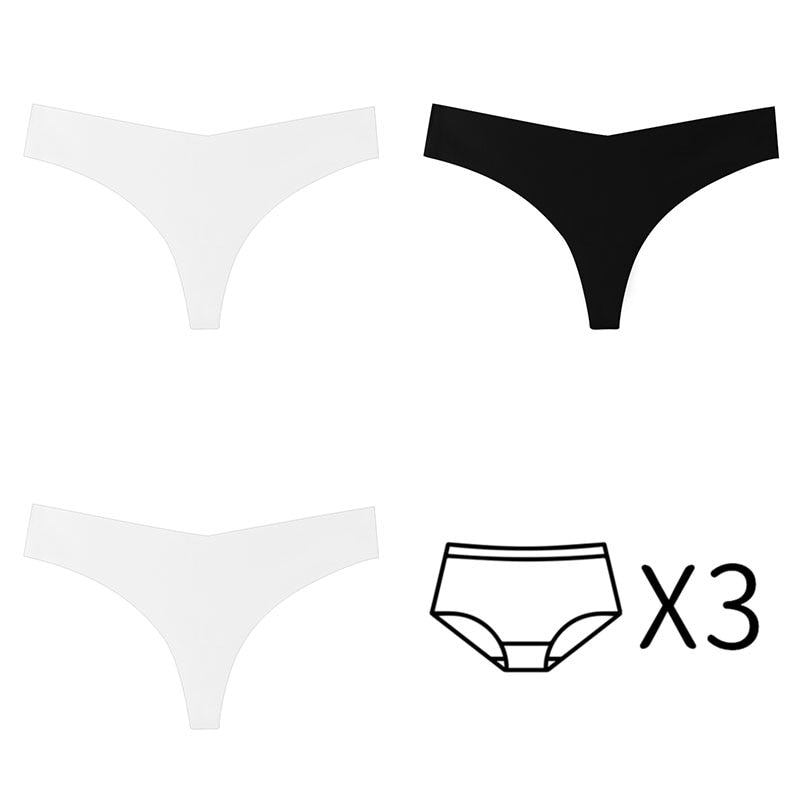 3Pcs/Set Seamless Thong Plus Size Seamless Panties Women G-String Brief Ladies Lingerie Intimates Female Underwear EUR US Size | TageUnlimited