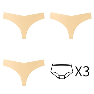 3Pcs/Set Seamless Thong Plus Size Seamless Panties Women G-String Brief Ladies Lingerie Intimates Female Underwear EUR US Size | TageUnlimited