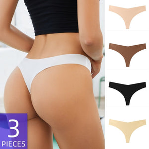 3Pcs/Set Seamless Thong Plus Size Seamless Panties Women G-String Brief Ladies Lingerie Intimates Female Underwear EUR US Size | TageUnlimited