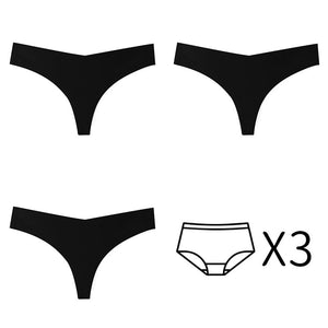 3Pcs/Set Seamless Thong Plus Size Seamless Panties Women G-String Brief Ladies Lingerie Intimates Female Underwear EUR US Size | TageUnlimited