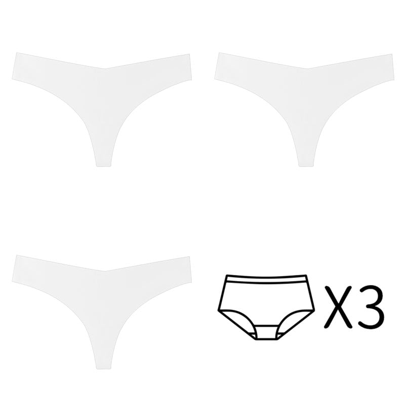 3Pcs/Set Seamless Thong Plus Size Seamless Panties Women G-String Brief Ladies Lingerie Intimates Female Underwear EUR US Size | TageUnlimited